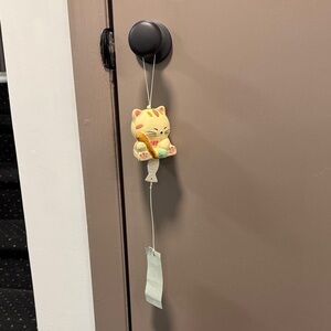 Porcelain Lucky Cat Maneki Neko Wind Chime